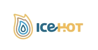 Marca antiga da Icehot, com chama e gota